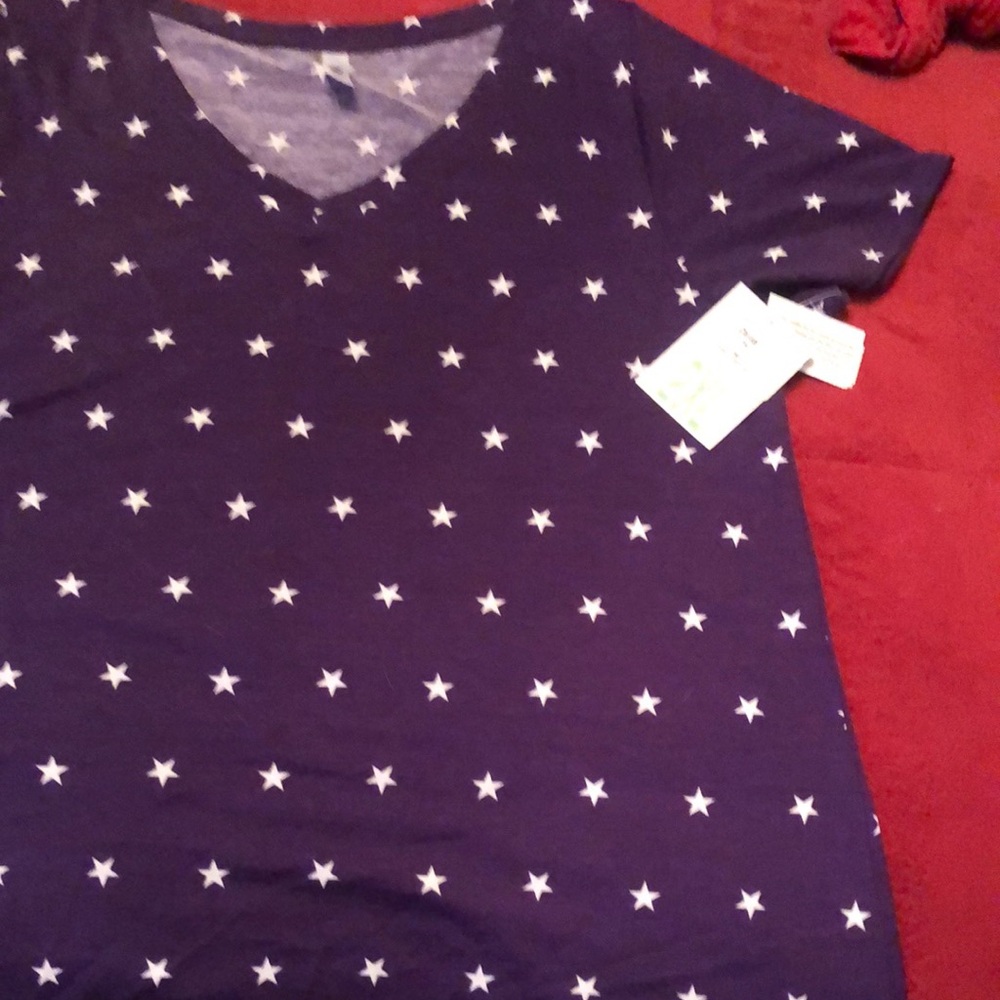 LuLaRoe Purple Star Short Sleeve Tee